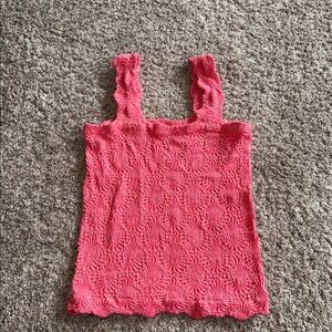 BKE Core melon color fitted floral texture tank size m/l